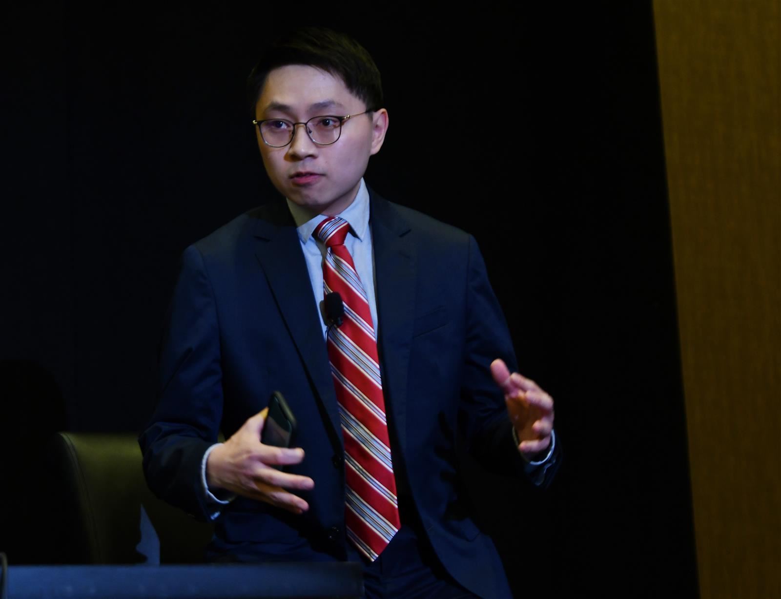 Town Hall moderator Hansi Lo Wang 