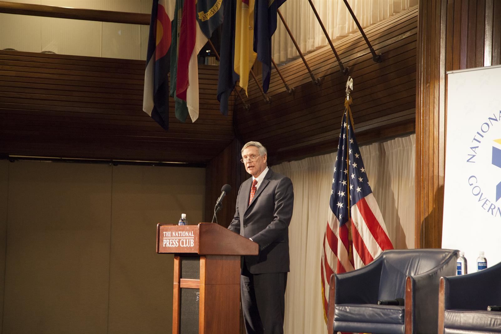 Council Executive Michael Casserly gives remakes at a press conference announcing the results of the 2019 NAEP Results.  
