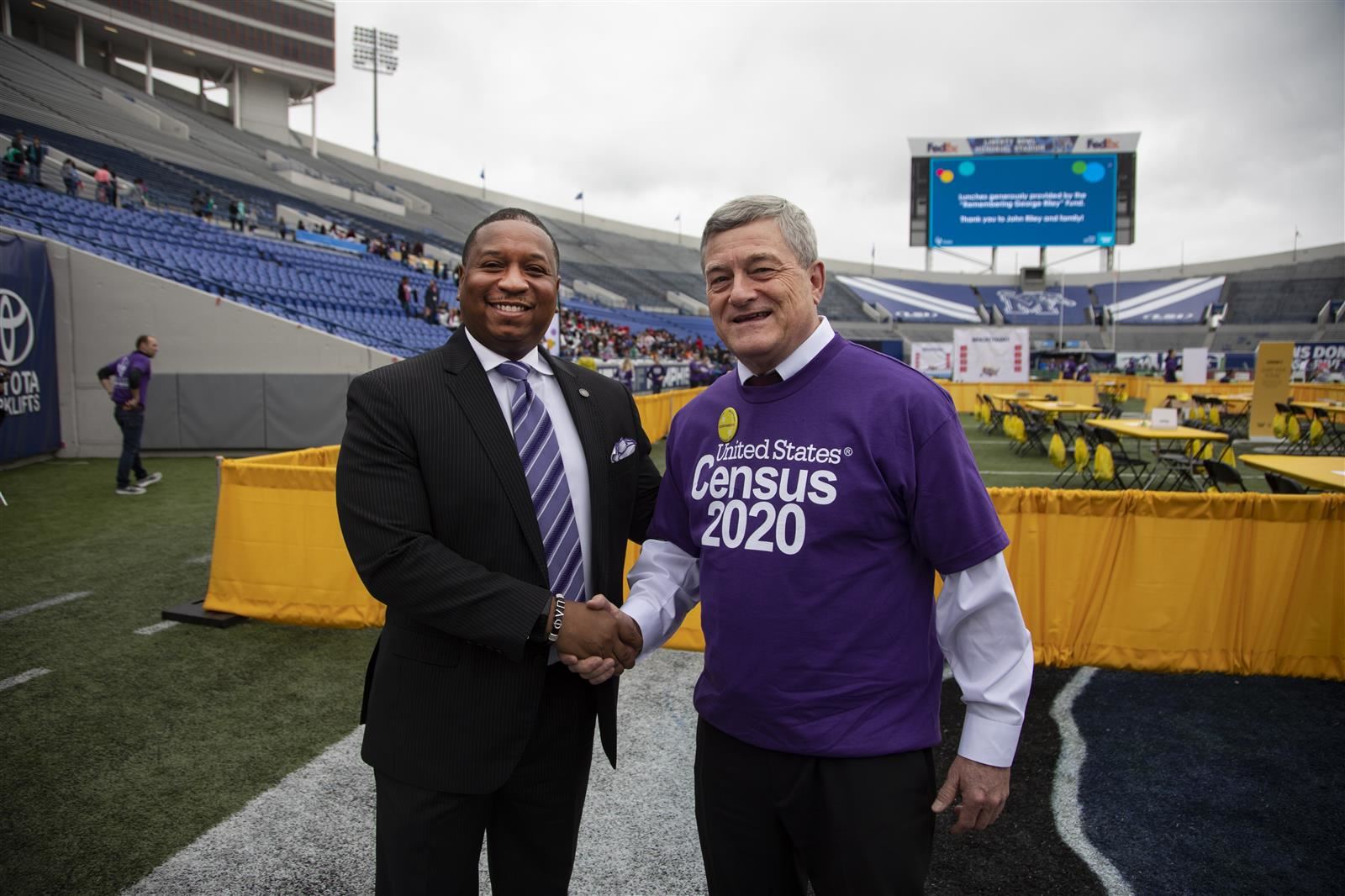 Shelby County Schools Superintendent Joris Ray and Census Bureau Director Steven Dillingham 