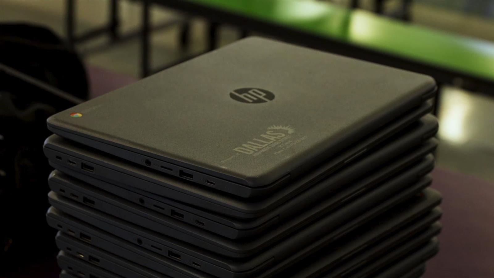 Chromebooks were distributed to students in grades 6-12 before spring break began on March 16.  